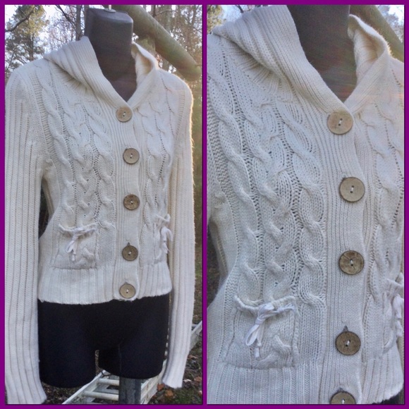 Vtg Hooded Cardigan, sz S - Picture 4 of 5